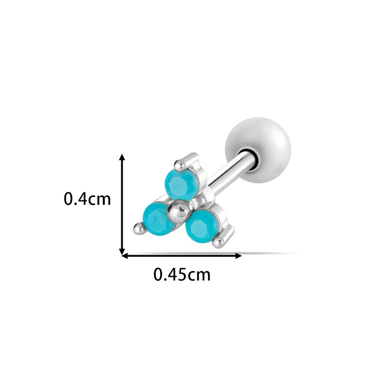Orecchini da piercing da donna con pietra preziosa artificiale color rame e oro, 1 pezzo, con corona di luna graziosa Immagine2