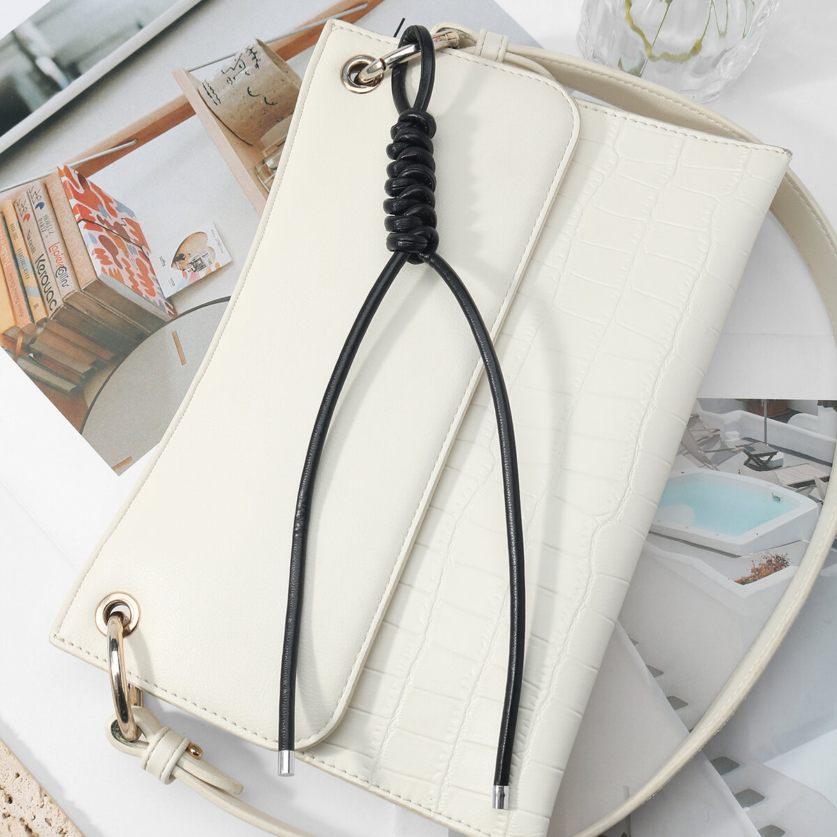 1 Piece Casual Solid Color Twist Leather Women's Bag Charms h5 Picture5