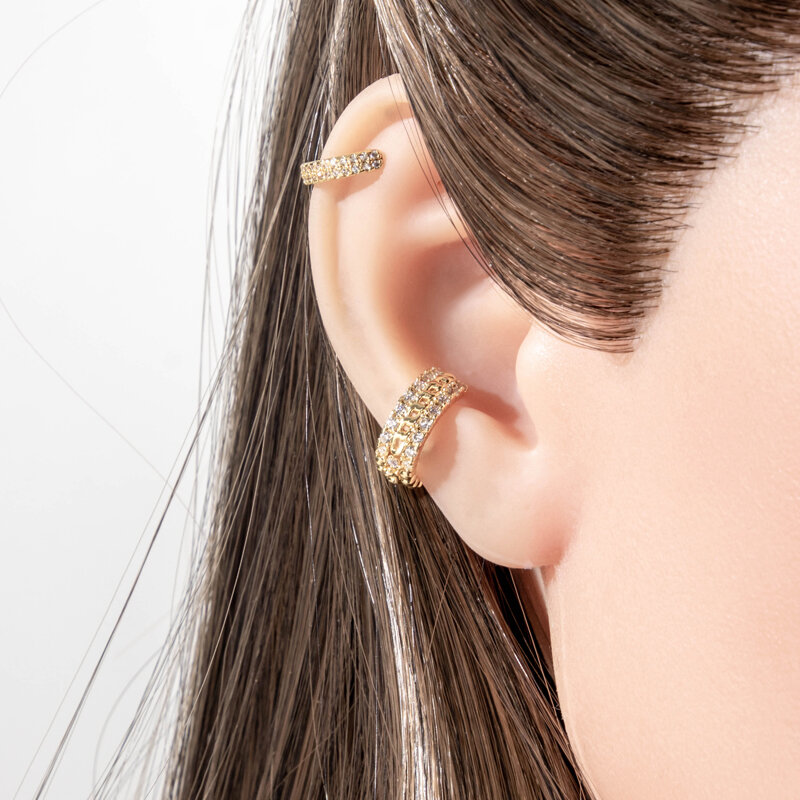 1 Piece Complicated Design Copper Zircon Women's Ear Cuffs Picture5