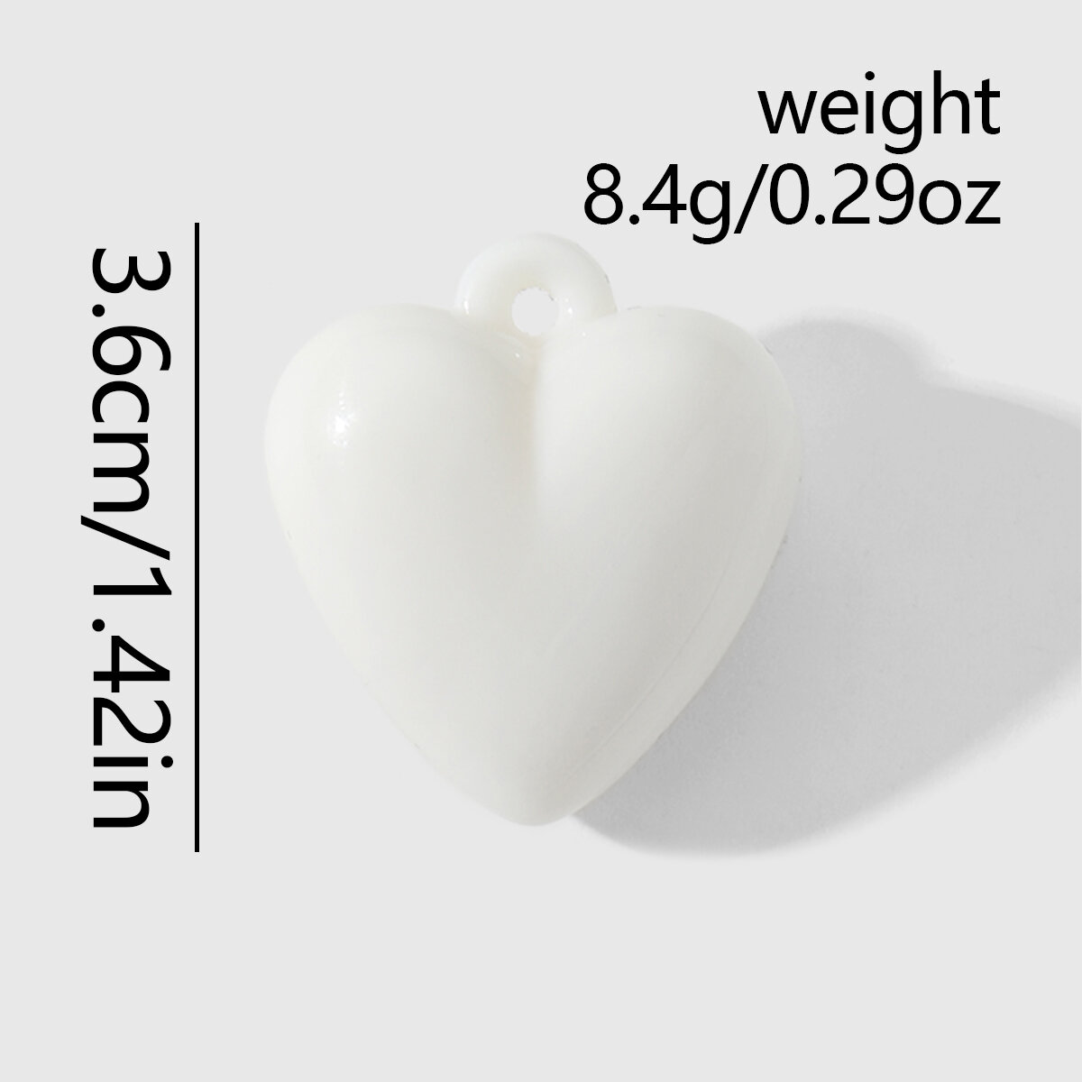 1 pieza de dijes de acrílico para bolso de mujer con forma de corazón de colores sólidos Imagen2