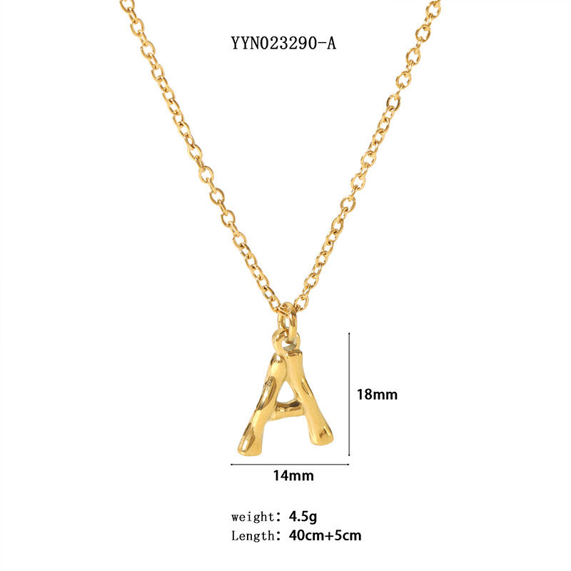 1 Piece Letter Stainless Steel Waterproof Gold Color Pendant Necklace