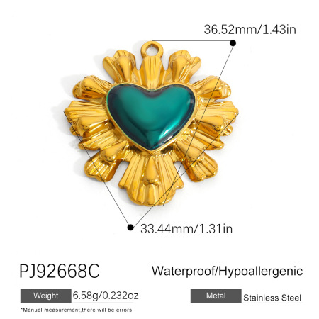 1 Piece DIY  Flower  Heart Cross Clover Plant  Boots Stainless Steel Waterproof Unisex Pendants