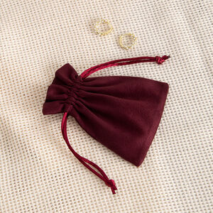 1 Piece Suede Velvet Drawstring Jewelry Bag h5
