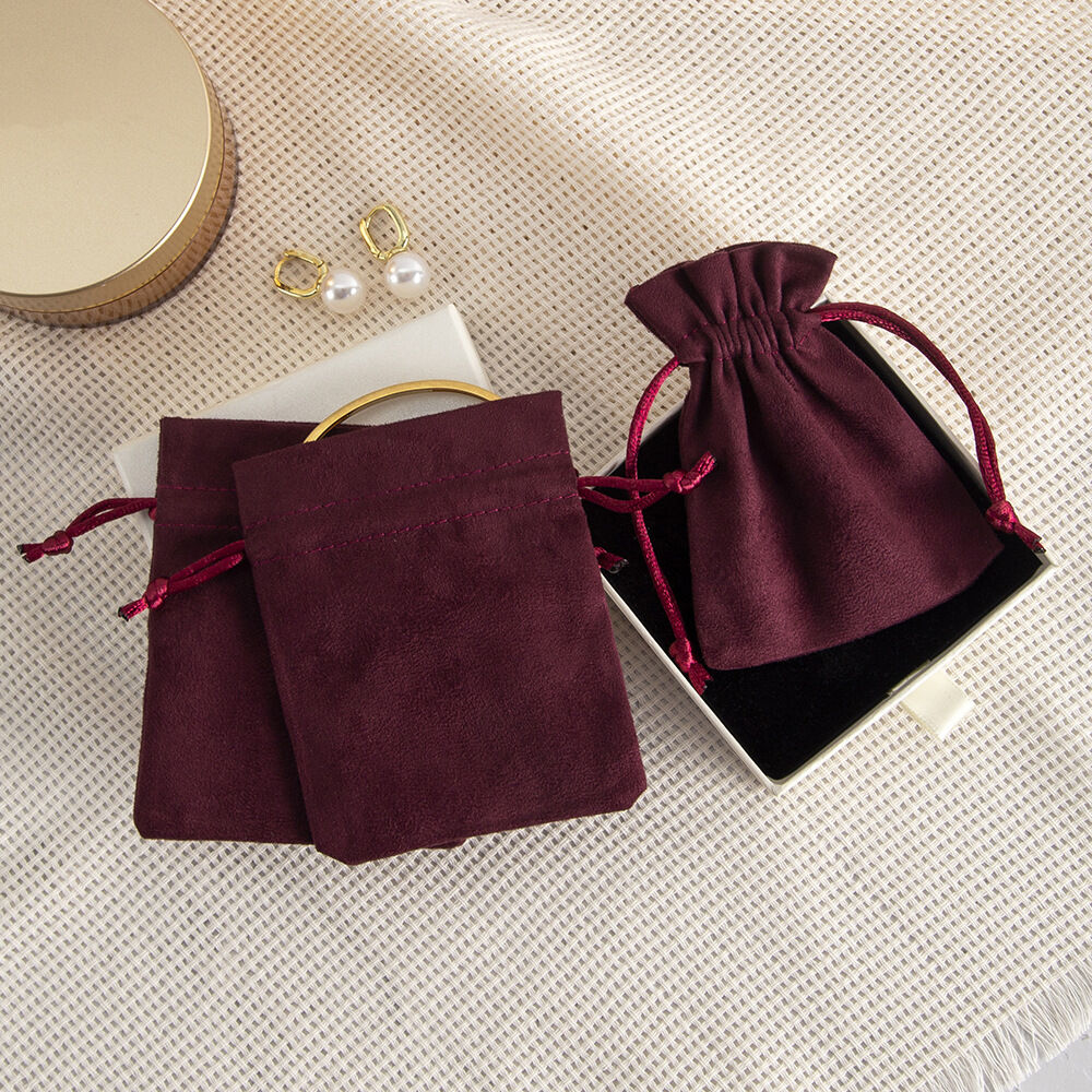 1 Piece Suede Velvet Drawstring Jewelry Bag h5Picture2