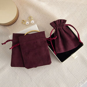 1 Piece Suede Velvet Drawstring Jewelry Bag h5 Picture2