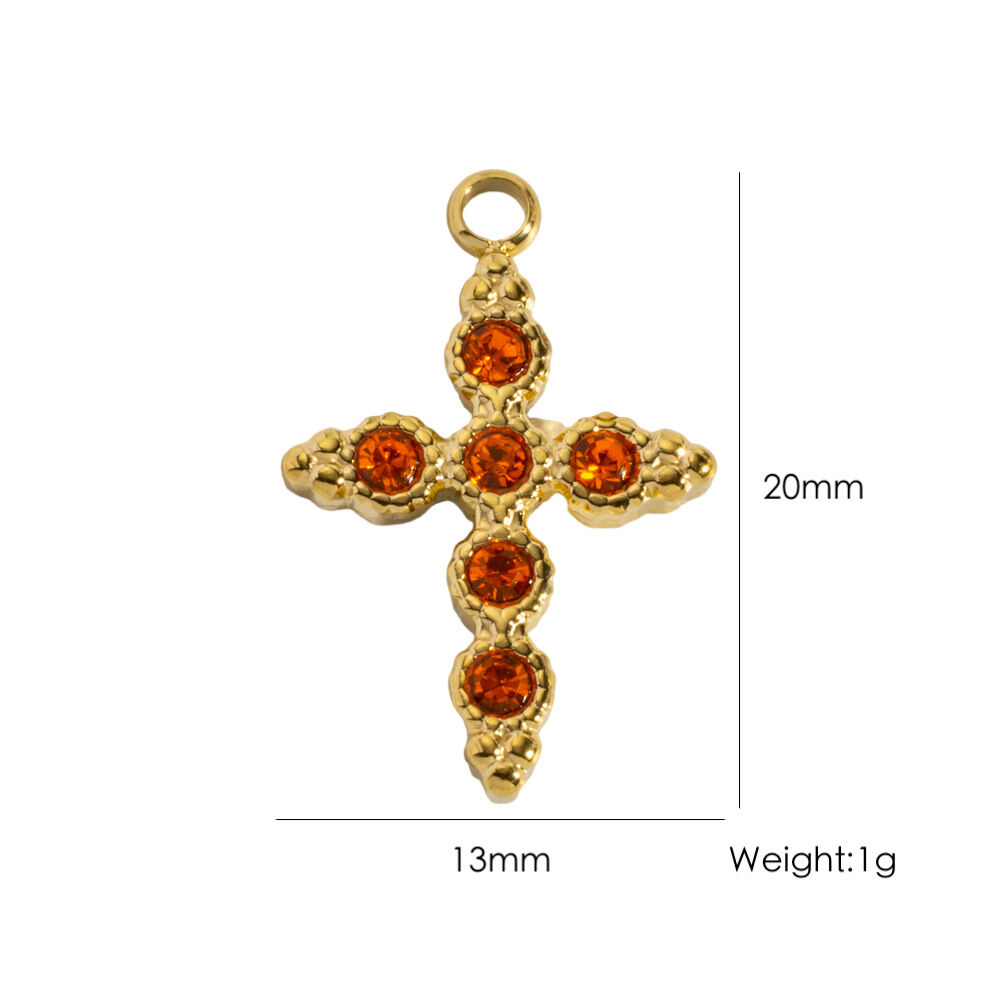 1 Piece Simple Series DIY Cross Stainless Steel Waterproof Women's Pendants