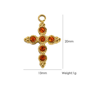 1 Piece Simple Series DIY Cross Stainless Steel Waterproof Women's Pendants h5