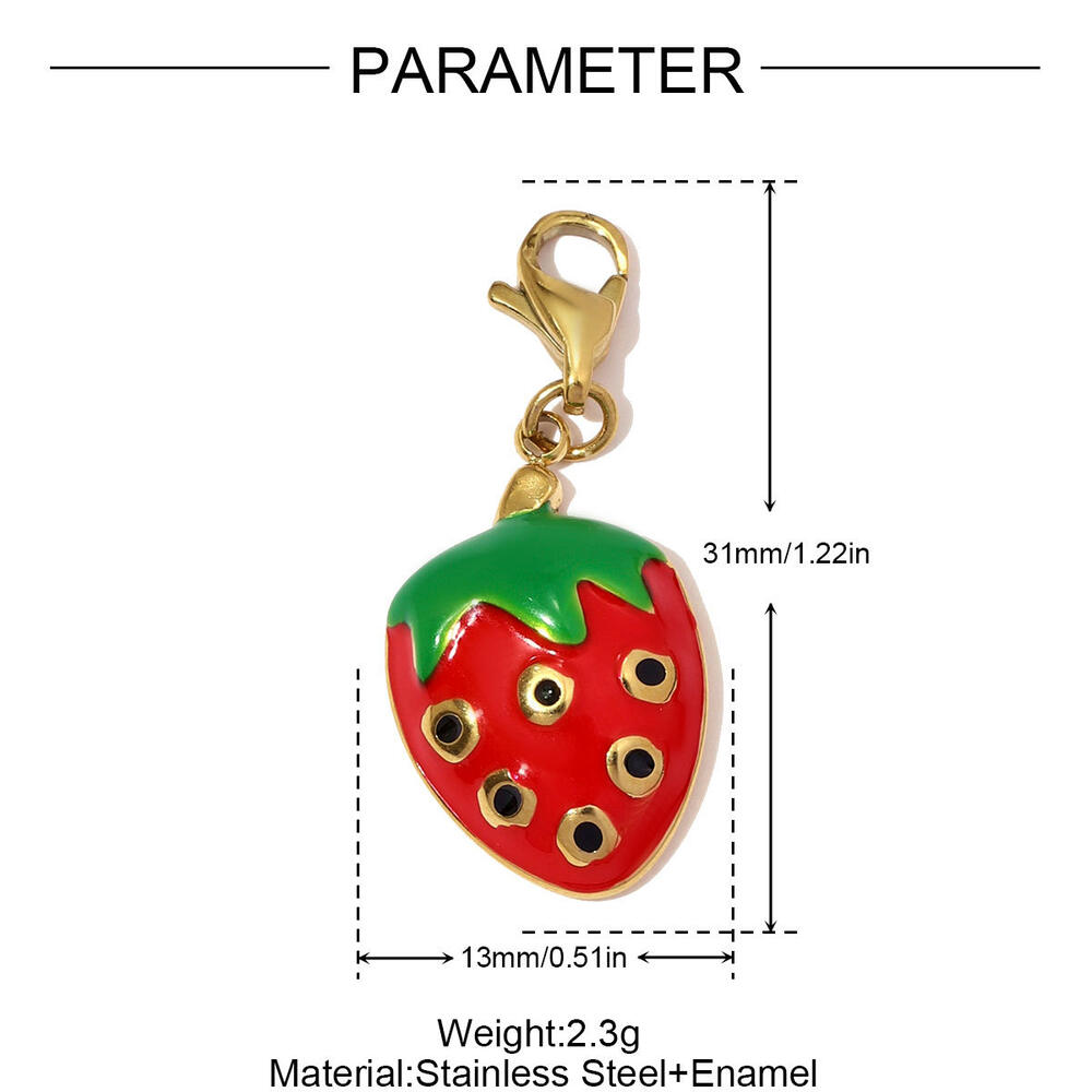 DIY Vivid Fruit Titanium Steel Lobster Clip Gold Color Women's Pendants h5Picture2