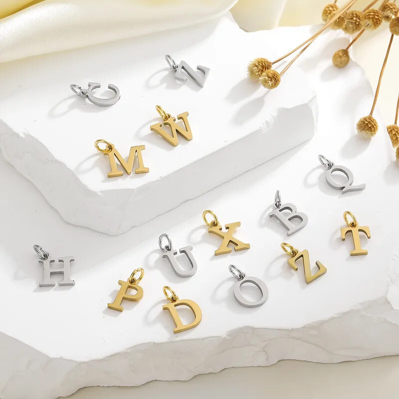 1 Piece DIY Letter Stainless Steel Waterproof Gold Color Women's Pendants h5 Picture2