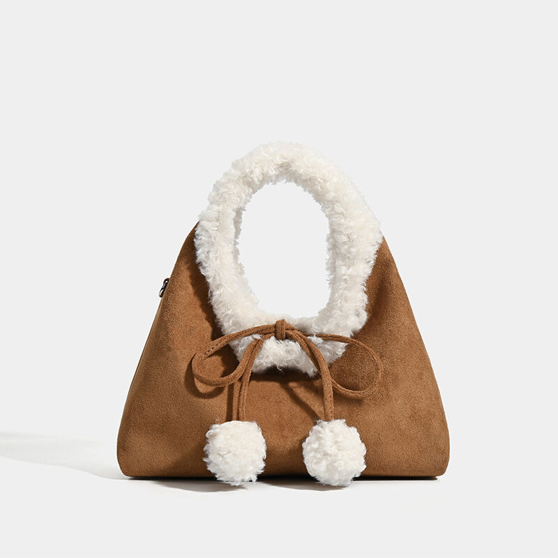 1 Piece Simple Series Cute Solid Color  Furry Women's Handbags