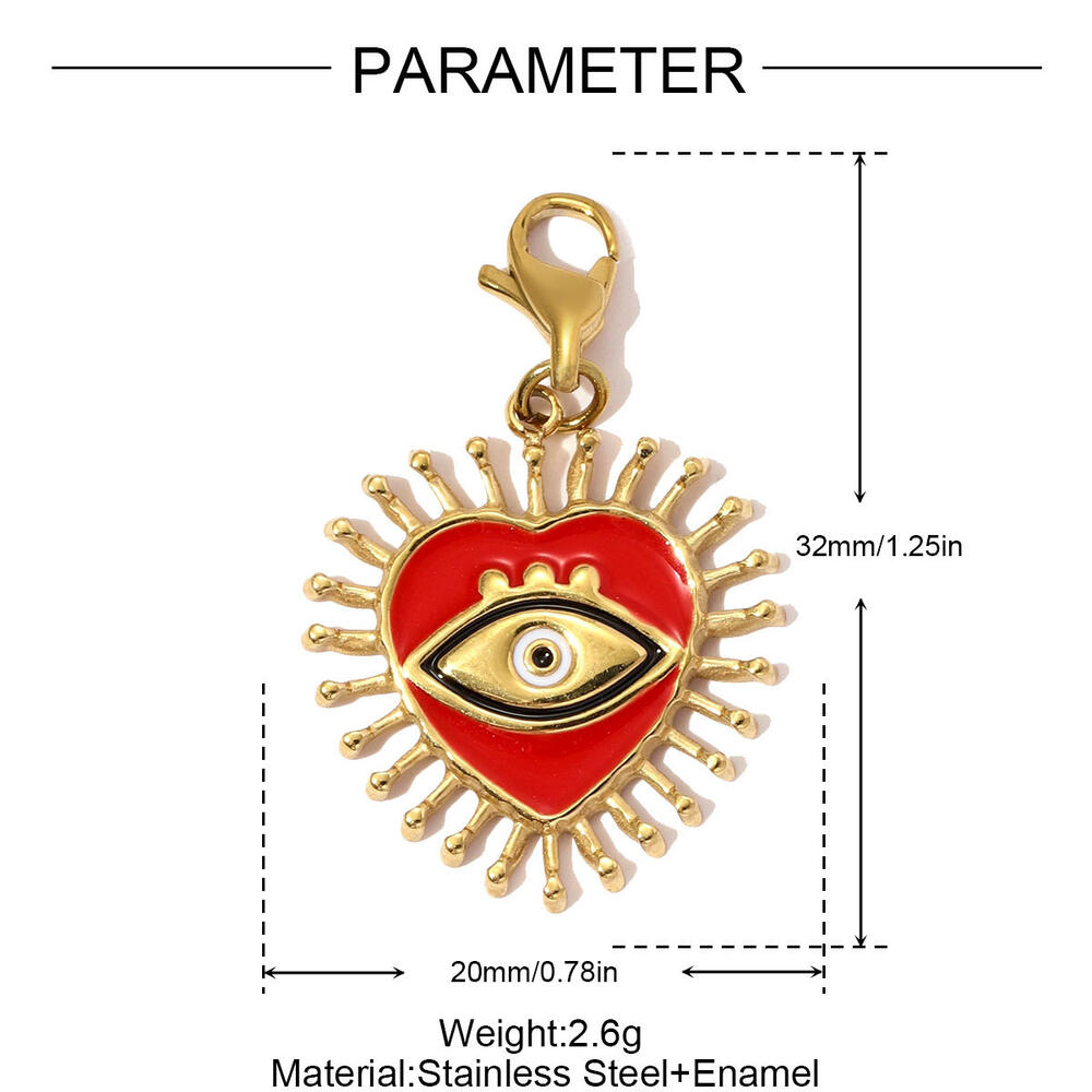 Vivid Devil's Eye DIY Titanium Steel Lobster Clip Gold Color Women's Pendants h5Picture2