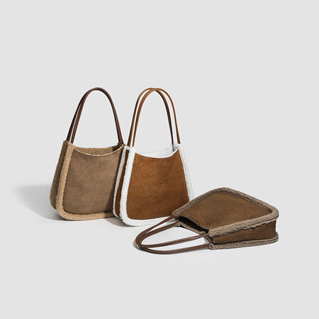 1 Piece Simple Casual Solid Color Furry Women's Tote Bags
