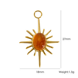 1 Piece Simple Series DIY Circle Stainless Steel Waterproof Women's Pendants h5