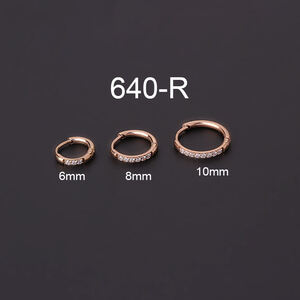 1 Piece Minimalist Circle Stainless Steel Waterproof Gold Color Zircon Women's Hoop Earrings h5 Picture9