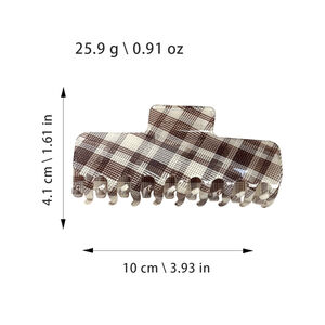1 Piece Simple Retro Plaid PVC Women's Hair Claws h5 Picture4