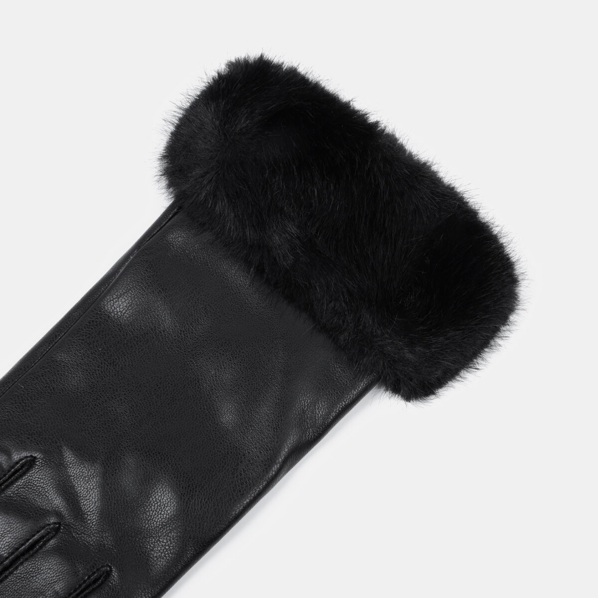 1 Pair Solid Color PU Plush Gloves h5 Picture6
