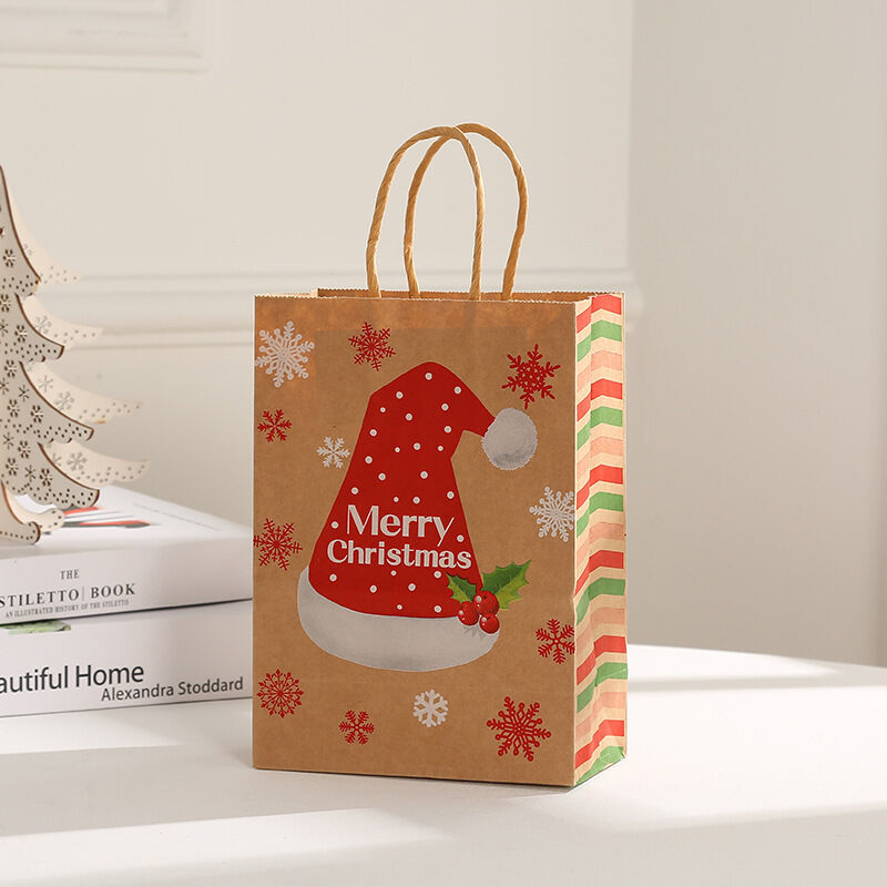 1 Piece Christmas Kraft Paper Party Packing Bag h5 
