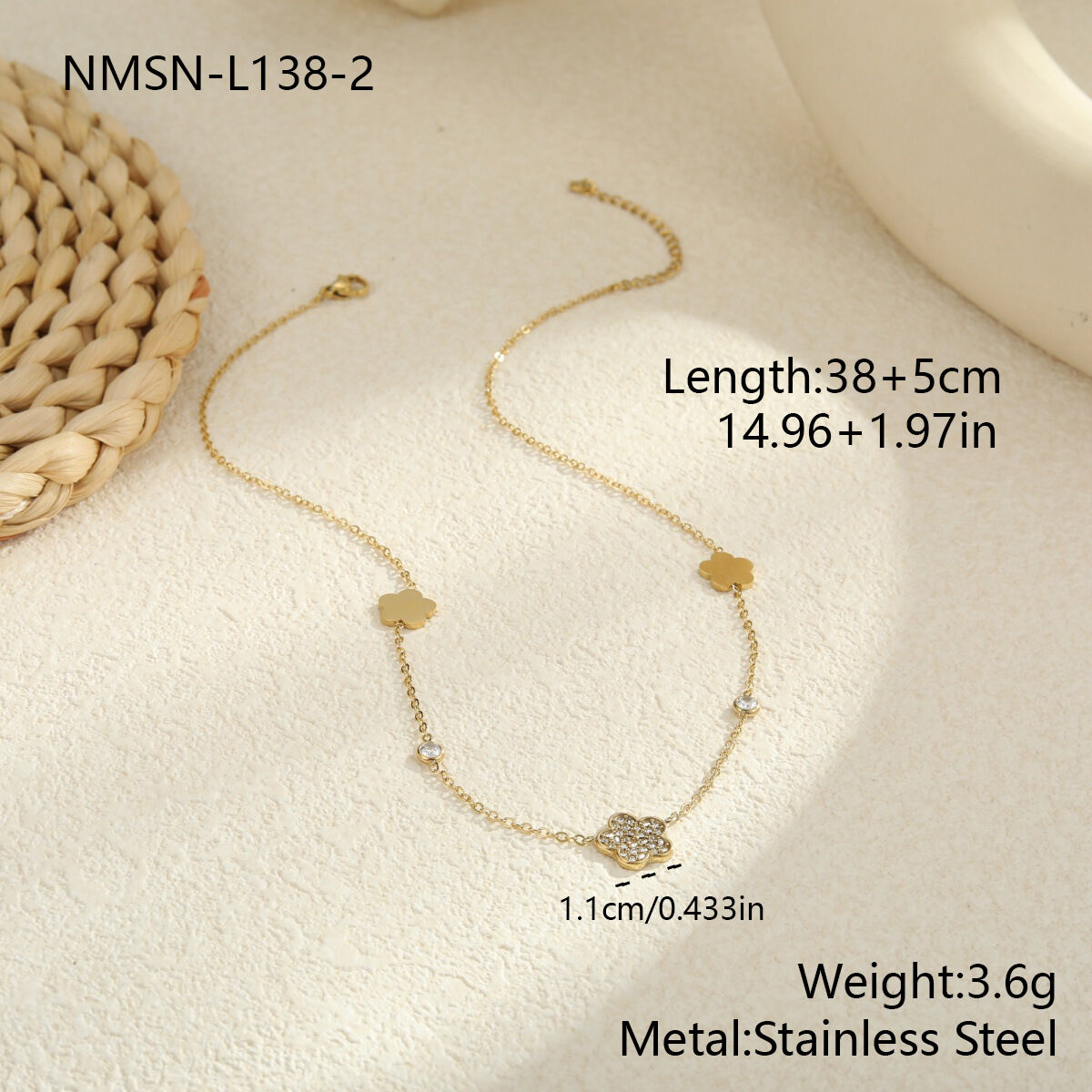 Nmsn-L138-2 Gold Flower Necklace Picture2