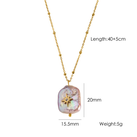 1 Piece Simple Light Luxury  Elegance  Moon Stainless Steel Waterproof Women's Pendant Necklaces