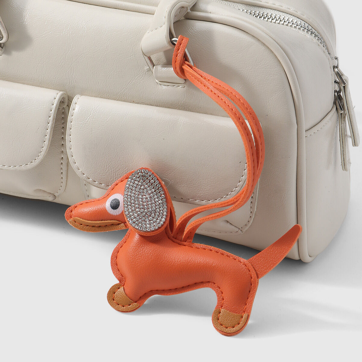 1 Piece Glamorous Cute Dachshund Solid Color Leather Women's Bag Charms h5 Picture4