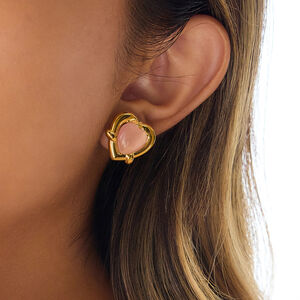 1 Pair Romantic Heart Stainless Steel Waterproof Gold Color Women's Stud Earrings h5 Picture3