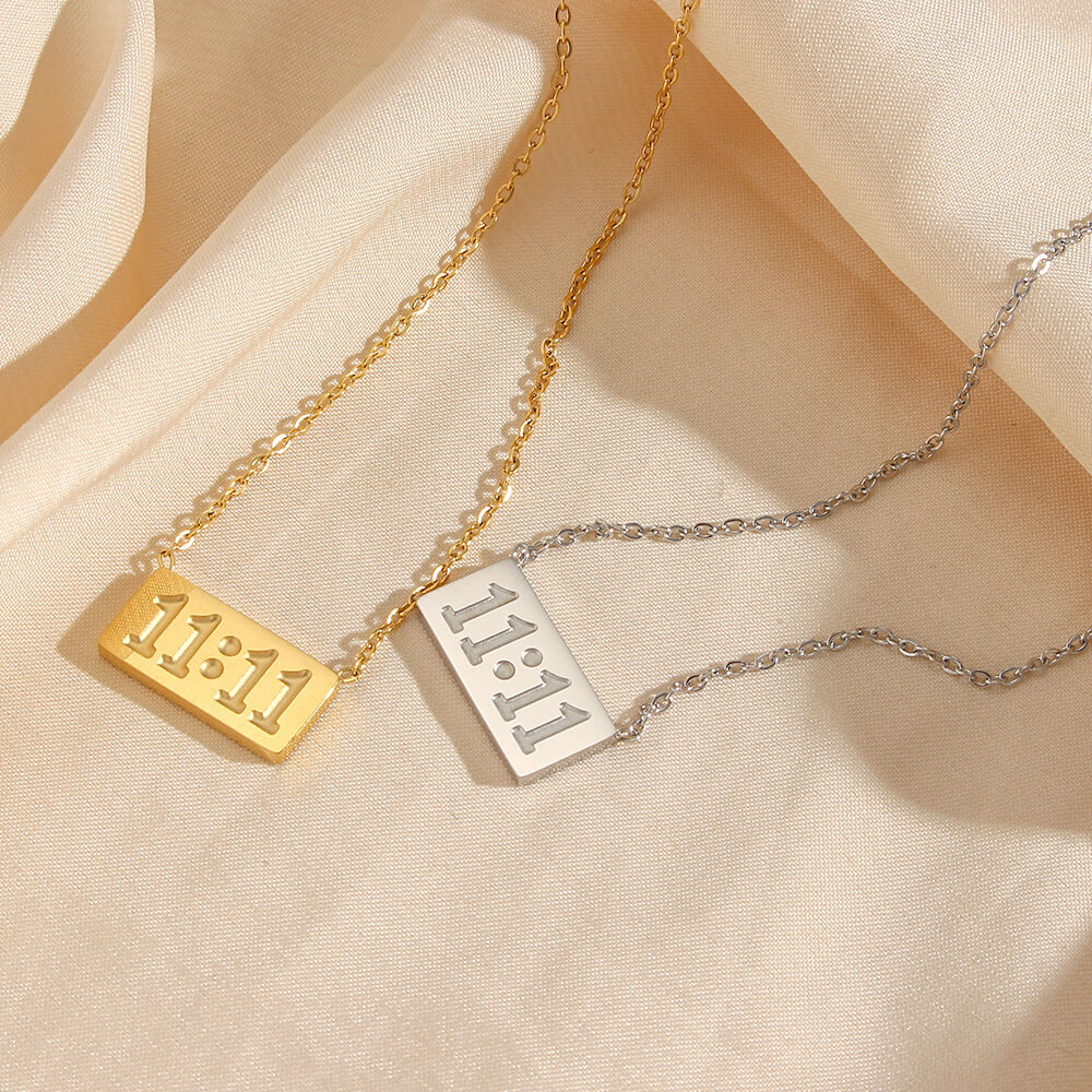 1 Piece Casual Number 11:11 Stainless Steel Waterproof Women's Pendant Necklaces h5Picture3