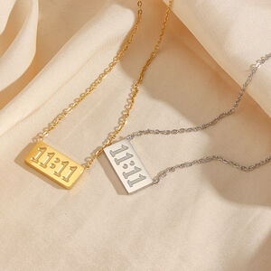 1 Piece Casual Number 11:11 Stainless Steel Waterproof Women's Pendant Necklaces h5 Picture3