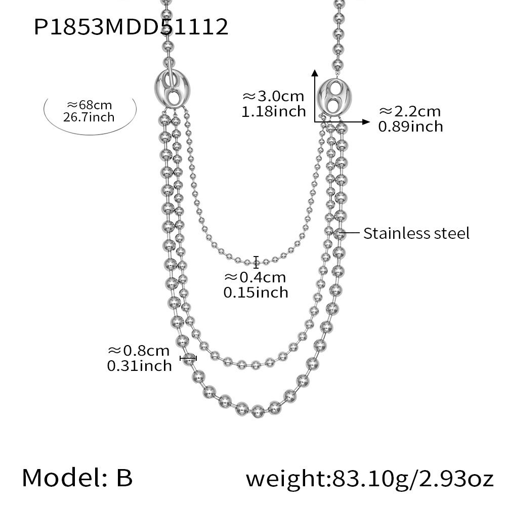 P1853-B Steel Necklace 68Cm Picture4