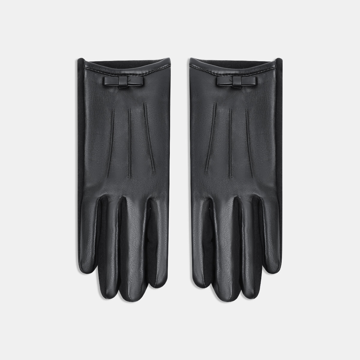 1 Pair Solid Color Bow Knot PU Women's Gloves Picture2