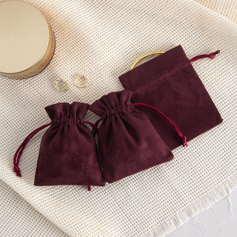 1 Piece Suede Velvet Drawstring Jewelry Bag h5Picture3