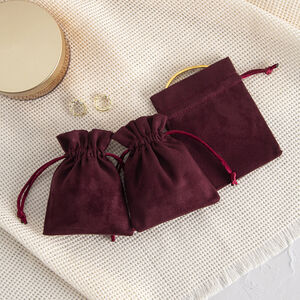 1 Piece Suede Velvet Drawstring Jewelry Bag h5 Picture3
