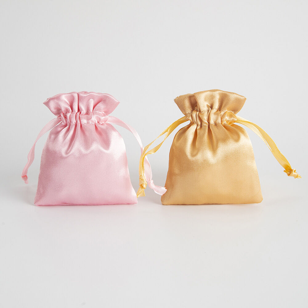 1 Piece Solid Color Satin Fabric Drawstring Jewelry Bag h5Picture2