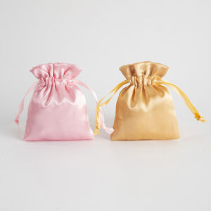 1 Piece Solid Color Satin Fabric Drawstring Jewelry Bag h5 Picture2