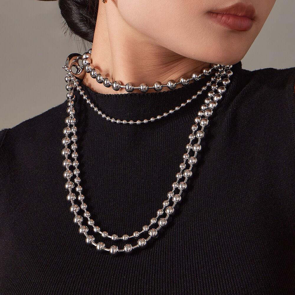 1 Piece Classic Layered Gold Color And Silver Colors Stainless Steel Waterproof Women's Long Necklaces Picture5