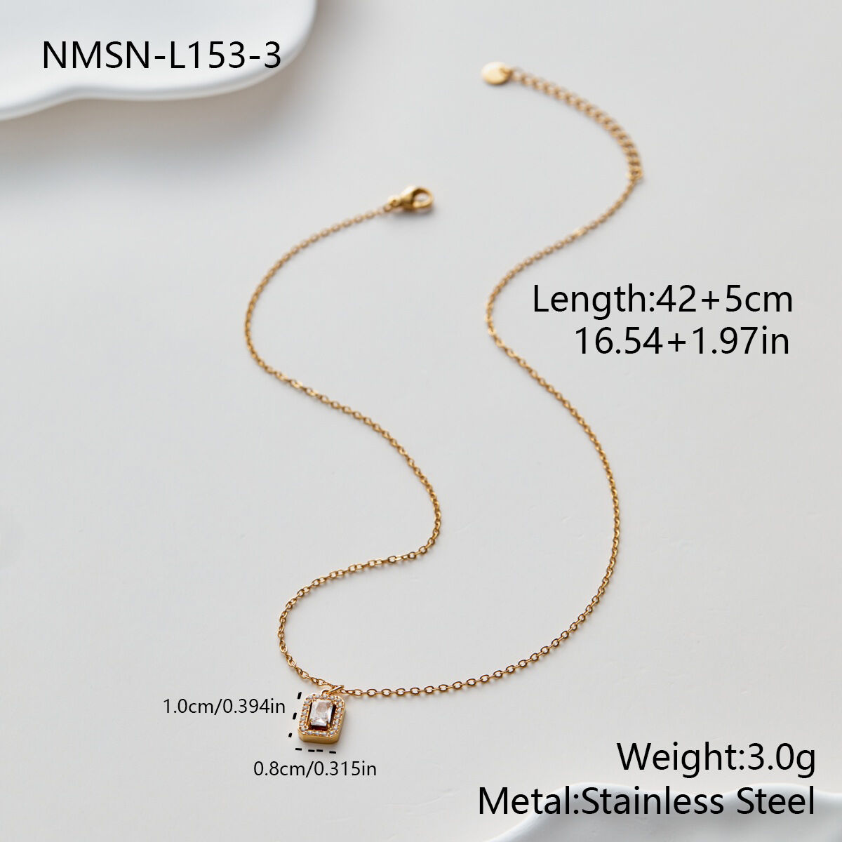 Nmsn-L153-3 Gold White Zirconium Necklace Picture7