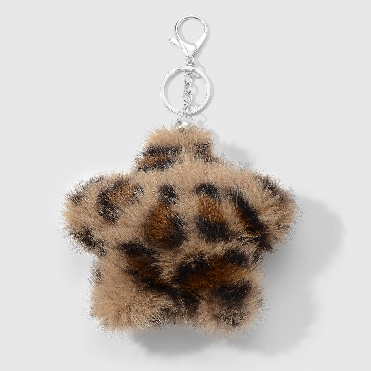 1 Piece Retro Leopard Print Flower Bag Charm 