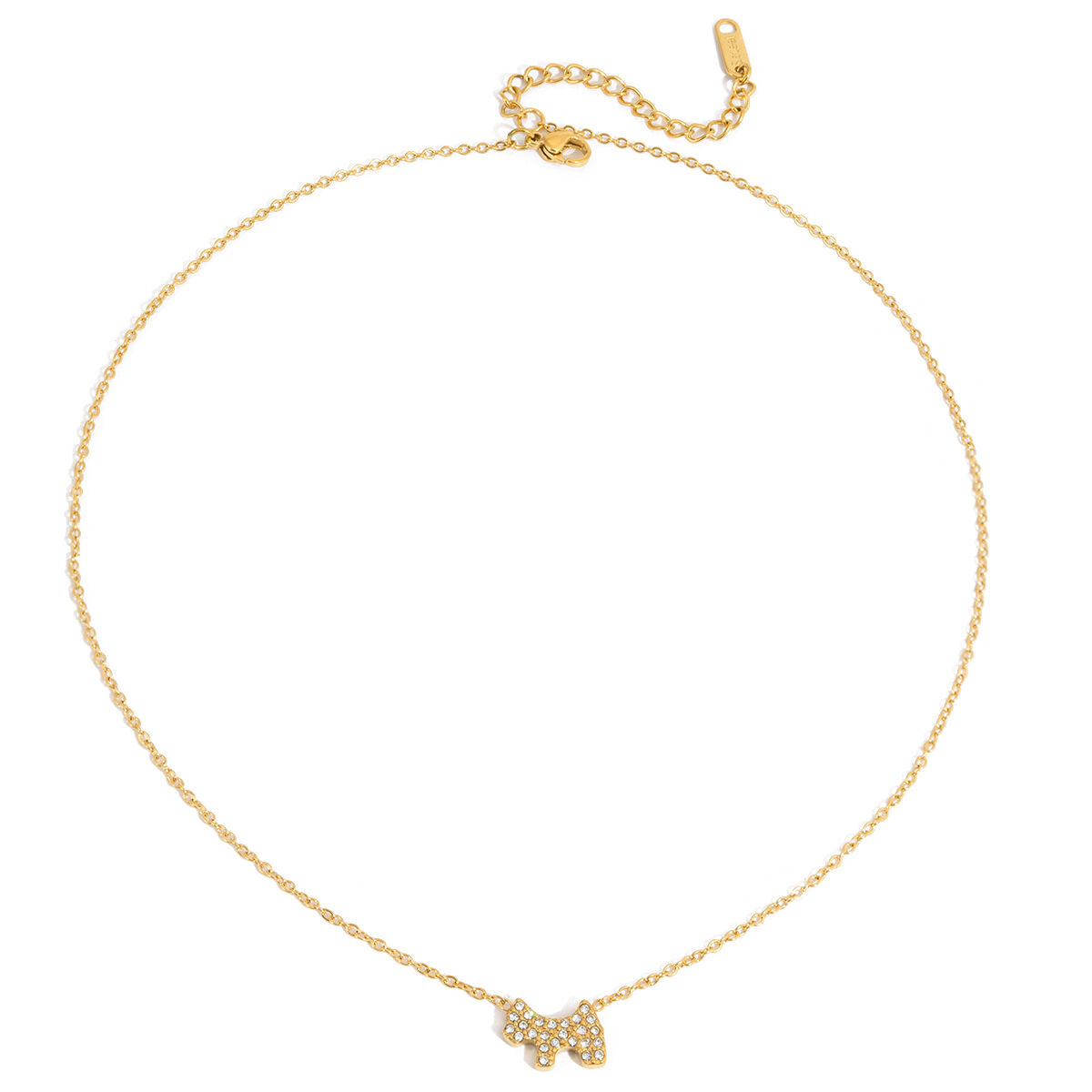 1 Piece Sweet Puppy Stainless Steel Waterproof Gold Color Women's Pendant Necklaces h5