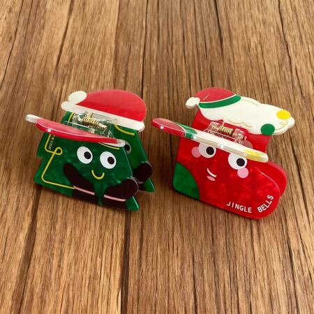 Romantische serie schattige kerst PVC haarklemmen voor dames 2