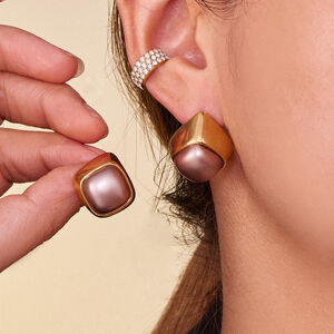 1 Pair Classic Rectangle Stainless Steel Waterproof Gold Color Women's Stud Earrings h5 Picture6