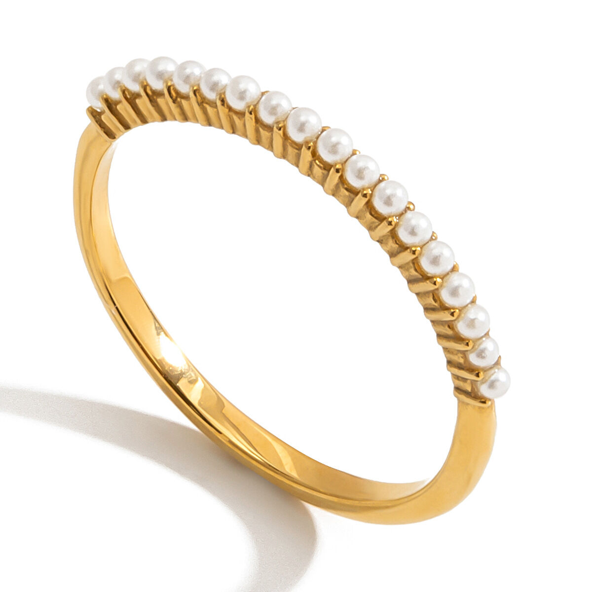 1 Piece Lustrous Slender Stainless Steel Waterproof Gold Color Minimalist Rings h5 