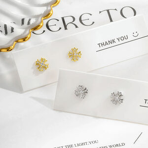1 Piece Simple Cross Copper Zircon Women's Piercing Earrings h5 Picture5