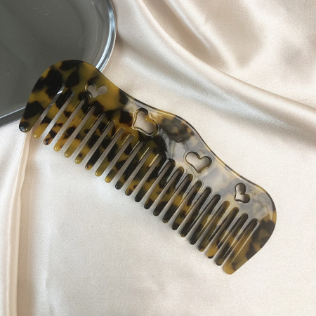 Cepillo de pelo vintage de acetato con forma de corazón (1 unidad)
