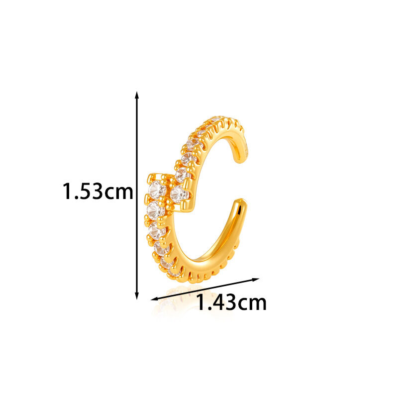 1 Piece Complicated Design Copper Zircon Women's Ear Cuffs Picture2