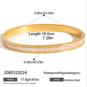 1 Stück luxuriöse, einfarbige, wasserdichte Armreifen aus Edelstahl in Goldfarbe für Damen h5 Bild2