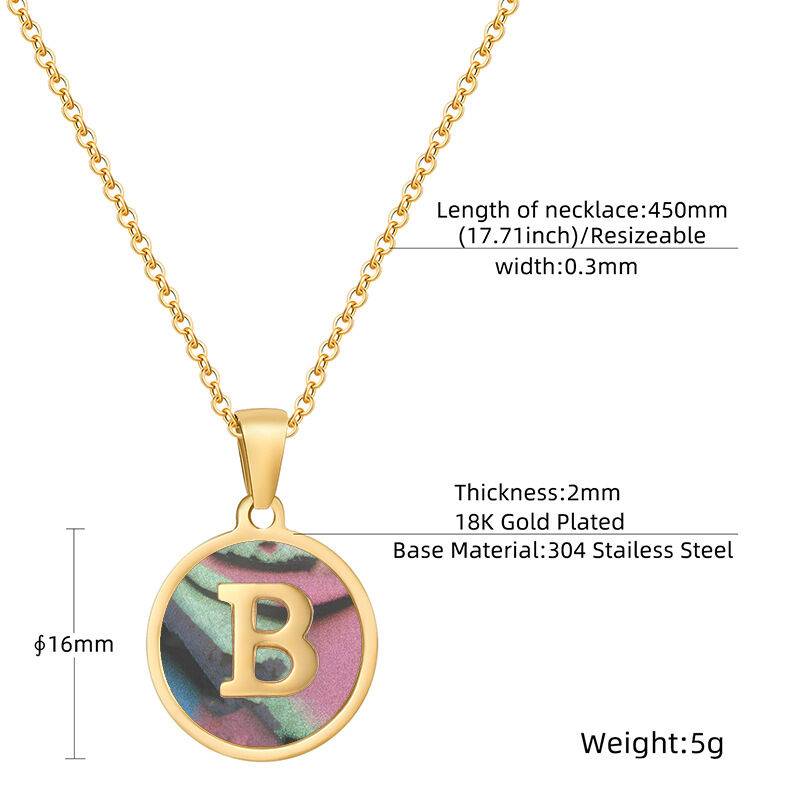 1 Piece Classic Letter Stainless Steel Waterproof Gold Color Shell Women's Pendant Necklaces Picture4