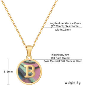 1 Piece Classic Letter Stainless Steel Waterproof Gold Color Shell Women's Pendant Necklaces h5 Picture4