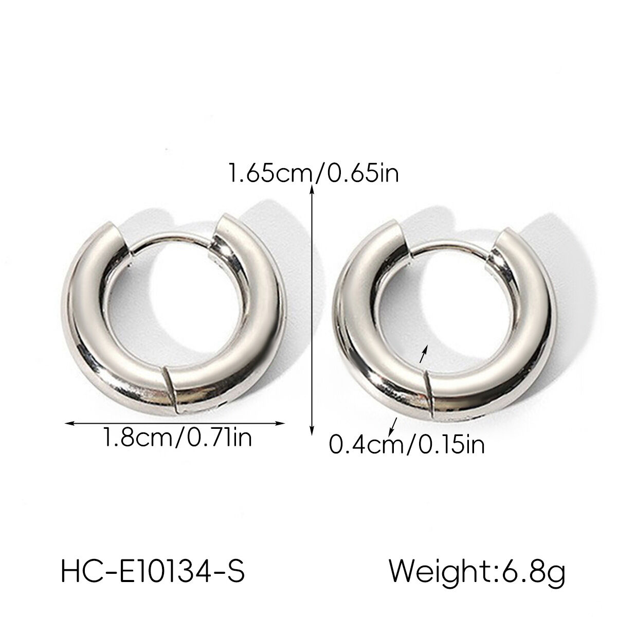 1 Pair Heart Stainless Steel Waterproof Stud Earrings h5 Picture2