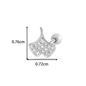 1 pezzo di orecchini da donna con ali a foglia lucidate color rame e zirconi color oro h5 Immagine2