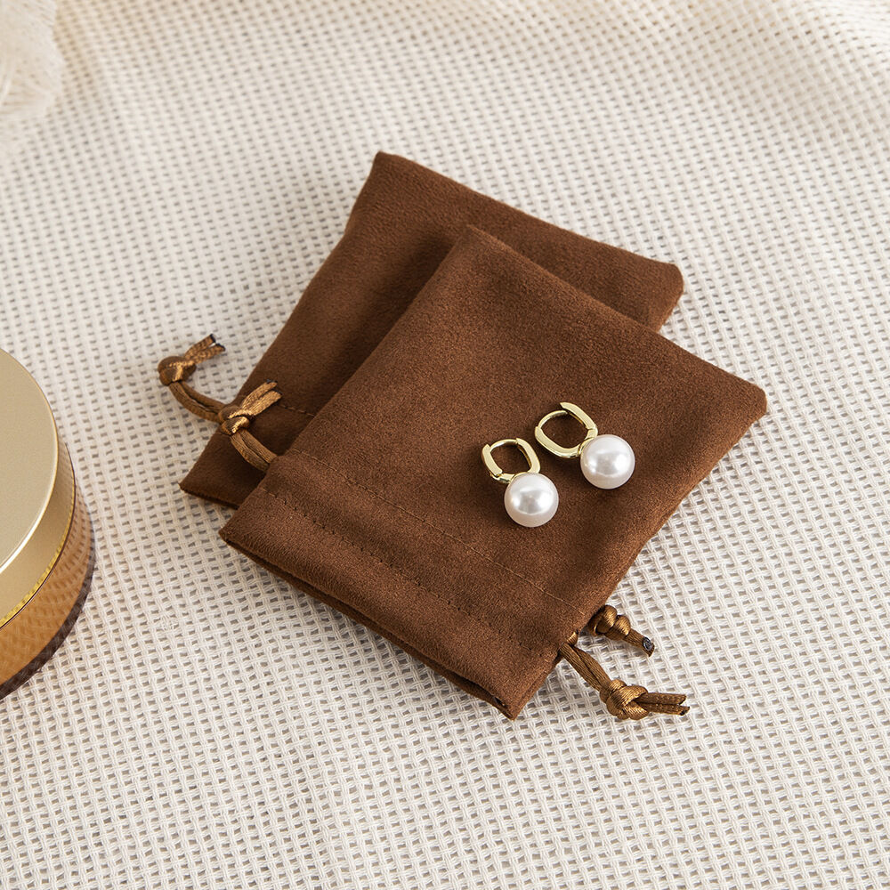 1 Piece Suede Velvet Drawstring Jewelry Bag Picture3