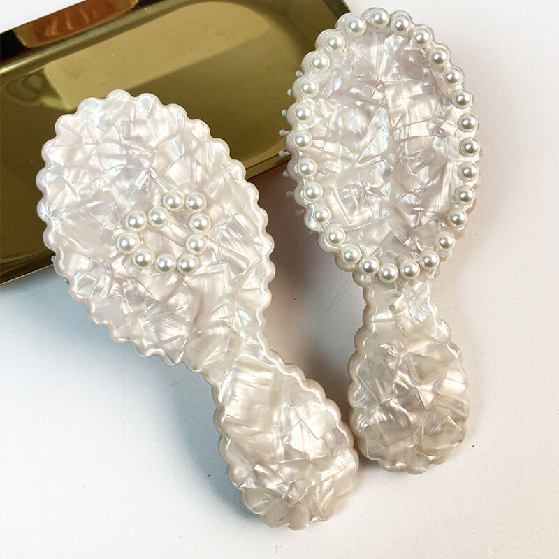Brosse à cheveux coussin en acétate de perle (1 pièce)